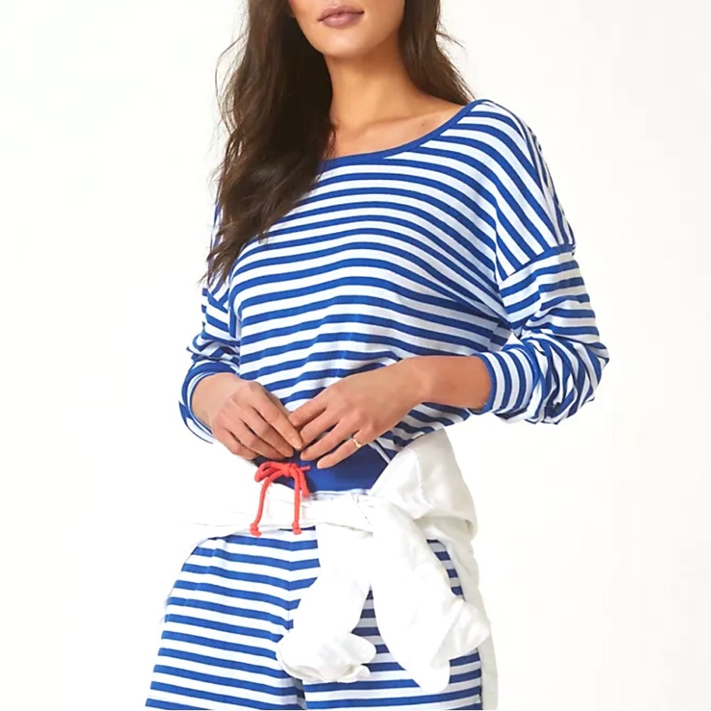 Anthropologie Sundry Striped Twist-Back Sweater Large